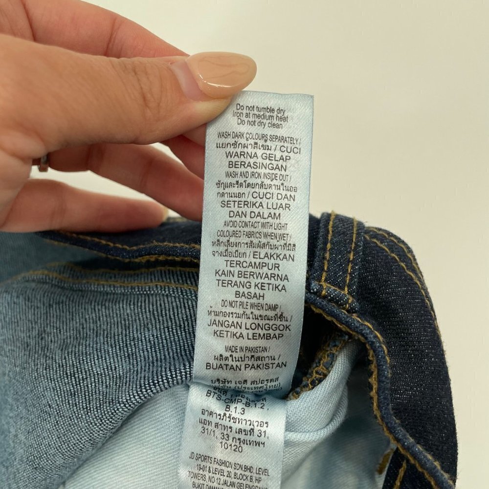 Supply & Demand Dark Wash Exposed Stitching Skinny Jeans Mens Size 34 Stretch - Picture 8 of 9